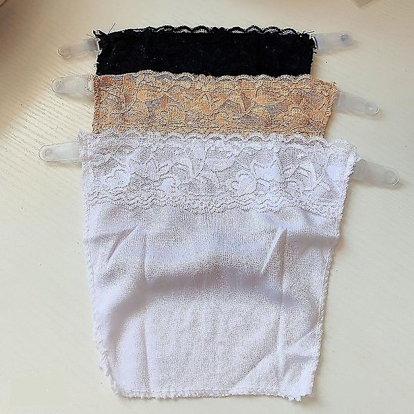 3 st. Dekolleté-säkra Snap-on Mock Camisole Spets Andningsbar Stretchig För Kvinnor
