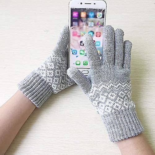 2 Par Dame Vinter Touch Screen Handsker Varme Strikkede Termiske Handsker Tykkere