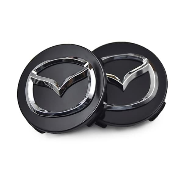 Nye 4x56mm Mazda Sølv Centerkapsler Logo Emblem Badge Navkapsler R