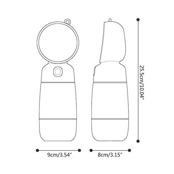Vannflaske for kjæledyr + matdispenser Gå ut utendørs drikkekopp Hundegave