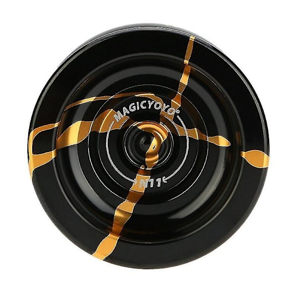 Magicyoyo N11 Legering Aluminium Profesjonell Yoyo Uresponsiv Yoyo Ball (svart gull) Bag, Hanske 5 Strenger