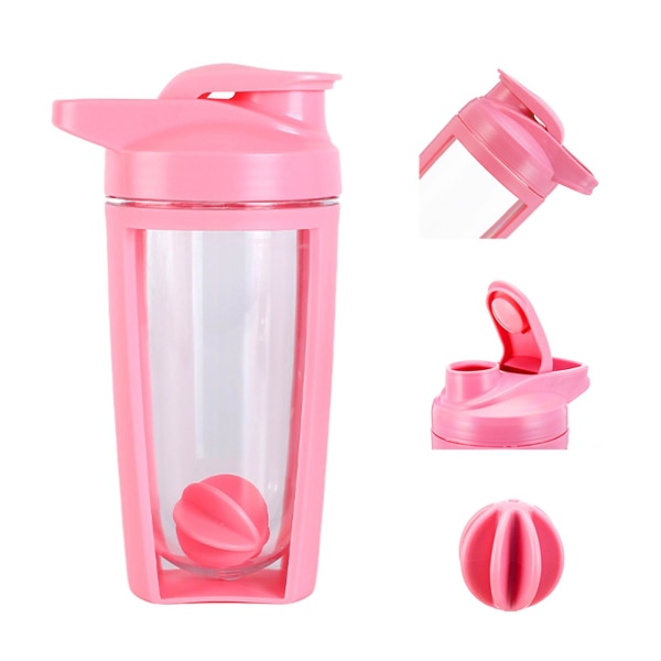 550 ML Shaker Cup Protein Shaker Flaske med stor kapasitet Lekkasikker blandeflaske for hjemmekontorskole Purple