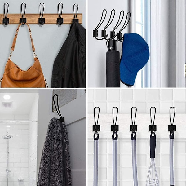 Antika Krokar, 8 Stycken Väggmonterad Klädhängare, Retro Stil Metall Väggkrok För Kök, Badrum, Sovrum - Svart (Monteringsskruvar Medföljer)