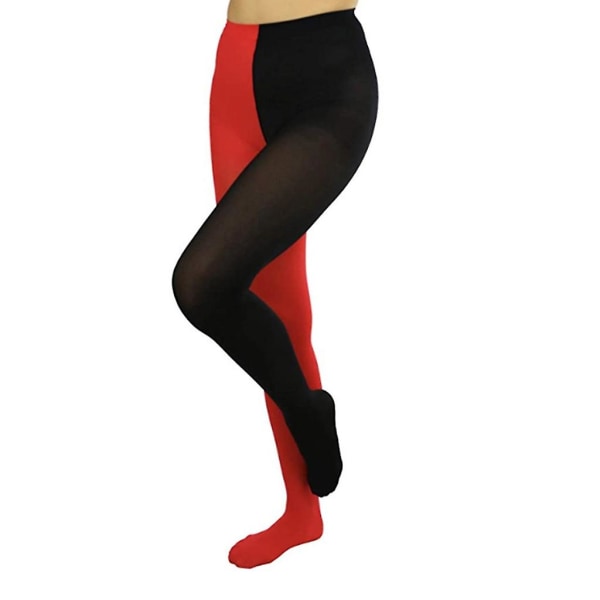 To-tonet Tights Dame Ugjennomsiktig Tights Footed Leggings Jul Cosplay Costume Black and red