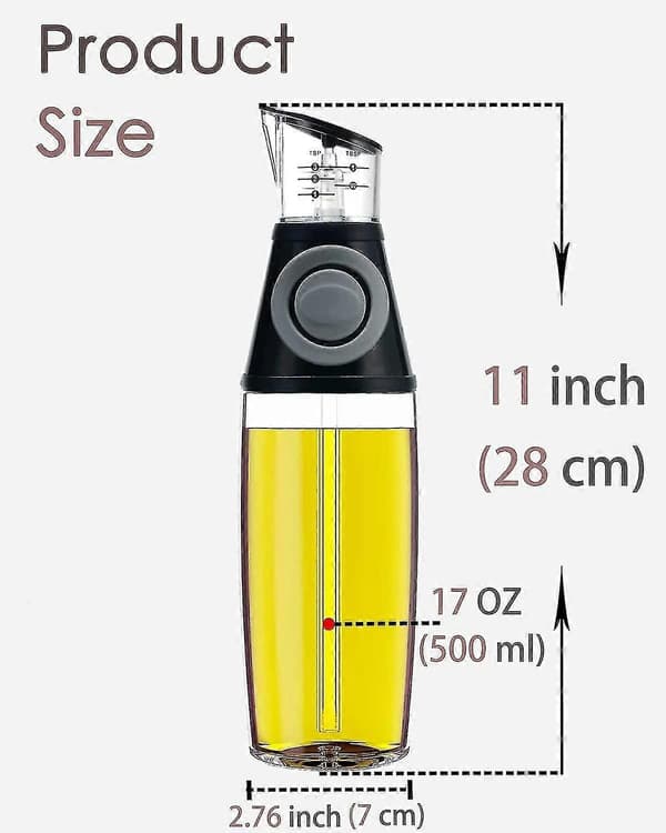 500 ml overlegen glasolie- og eddikebeholder