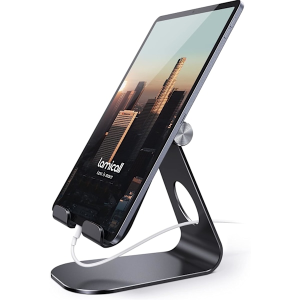 Tablettiteline, säädettävä tablettiteline - universaali teline iPad Pro 12.9, 11, 10.5, 9.7, iPad Air mini 2, 3, 4, iPhone ja muille tableteille - musta