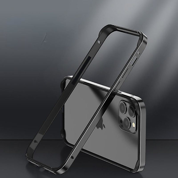Alumiininen Metalli Puskurikehys Kotelo Yhteensopiva Iphone 15 Pro Metallikehys Panssarikehys Ohut Kova Kotelo Pehmeä Sisäpuskuri Black