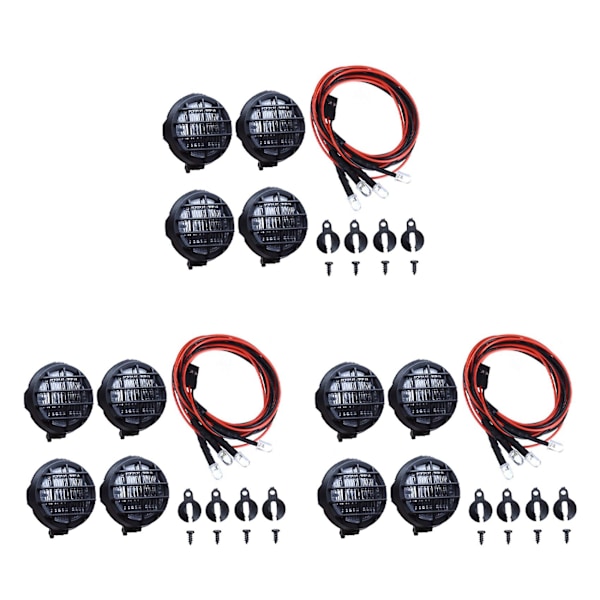 12x 4 Led Valkoinen Valo Varjostimella 1/10 Traxxas Rc Crawler Lisävaruste Rc Auton Osat C