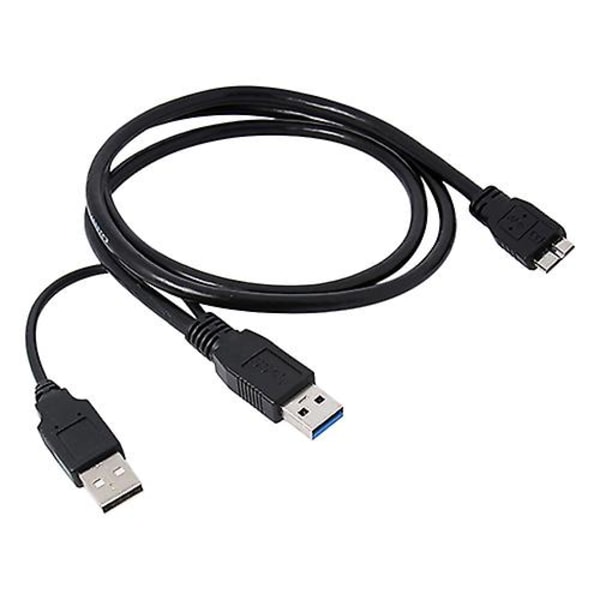 Sort Dobbelt A til Micro-B USB 3.0 Y-kabel til Sumsang Galaxy S5 Note 3 USB HUB