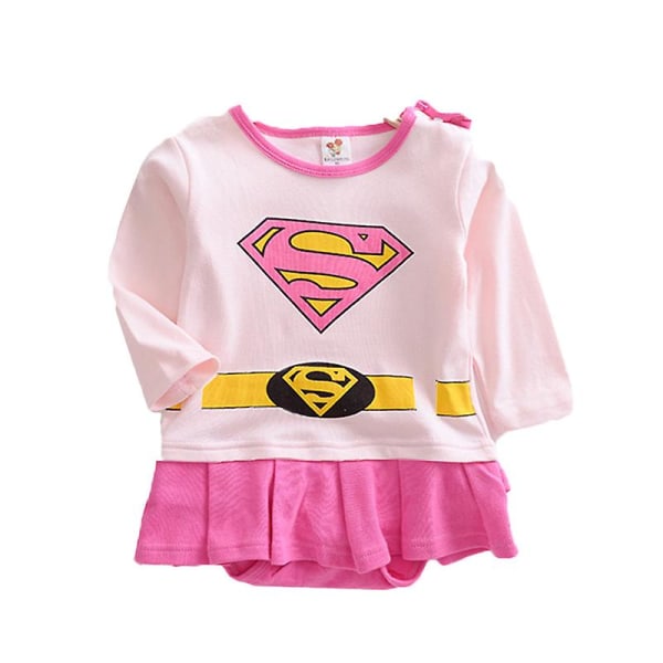 3-24 månader Baby Superhero Romper Kort/långärmad Jumpsuit kostym Superman B 12-18 Months