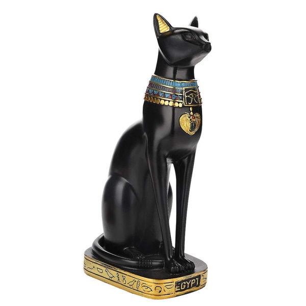 Egyptisk kattestatue harpiks Håndlaget katteskulptur Dekorativ gammel eksotisk hjemmesamling Dukke til hjemmerom Hagedekorasjon vakkert dekorert