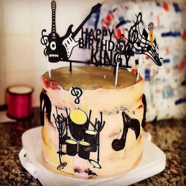 Musiknoder Kagepynt, Musiktema Fødselsdagsfest Tilbehør, Musiknoder Cupcake Pynt Guitar Kagepynt Til Musikerfest Baby Shower