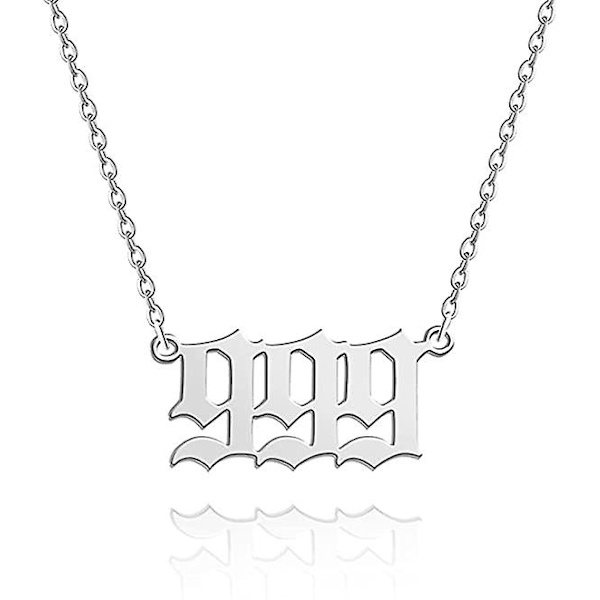 Englenummer-halskjede Sølv/gull Rustfritt stål Numerologi Smykker 999 Silver