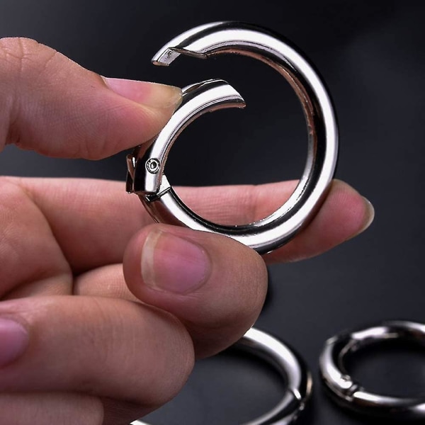 Taske karabinhage ring, 30 stykker rund karabinhage ring, fjederspænde mini 20 mm rund karabinhage nøglering kroge klips kompatibel med håndværk og taske tilbehør