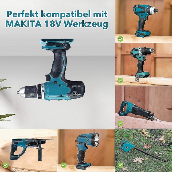 Seinäkiinnitystyökaluteline Makita/dewalt Miwatchille - 6 kpl 14-18 V power poraustyökalujen pidike Konepidike Työpajan säilytys