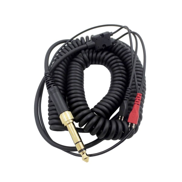 Hodetelefonkabel for Sennheiser HD25 HD560 HD540 HD430 HD250 Hodetelefonadapter erstatning Spring Coil-øretelefoner Black