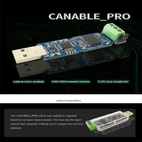 CANable USB til Canbus Debugger ADM3053 Isoleret Version CANABLE PRO