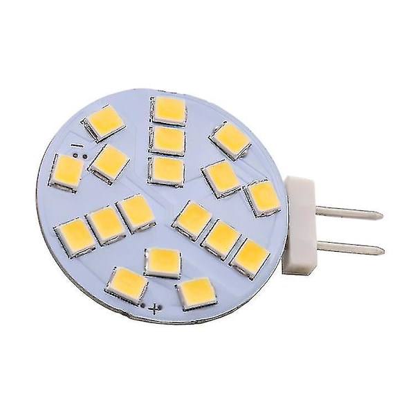 Varme hvide G4 runde LED-lamper, 2W erstatter 20W halogenpære, 12V AC/10-30V DC, G4 lyskilde til forsænket underskabsbelysning, 6 stk.