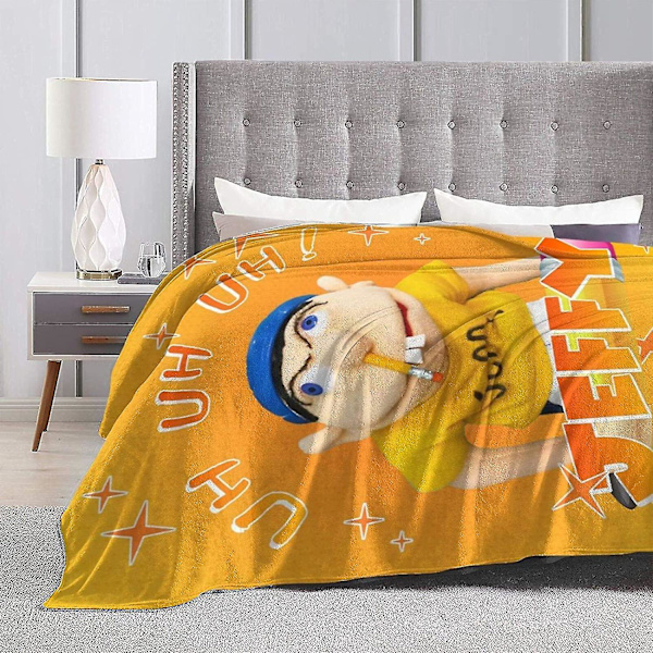 Flanell Fleece Vändbara Fluffiga Slängfiltar, Snygg Vändbar Mysig Slängfilt, S-M-L Je-ff-y Täcken för Alla Årstider, Varm Luftkonditionering Täcke 80x60in 200x150cm