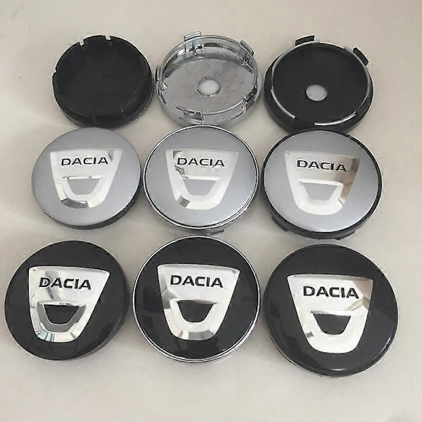 4 stk. 3D 56 mm 60 mm for DACIA bil emblem hjulnav senterkopp merke deksler klistremerke styling tilbehør 60mm silver cap 1