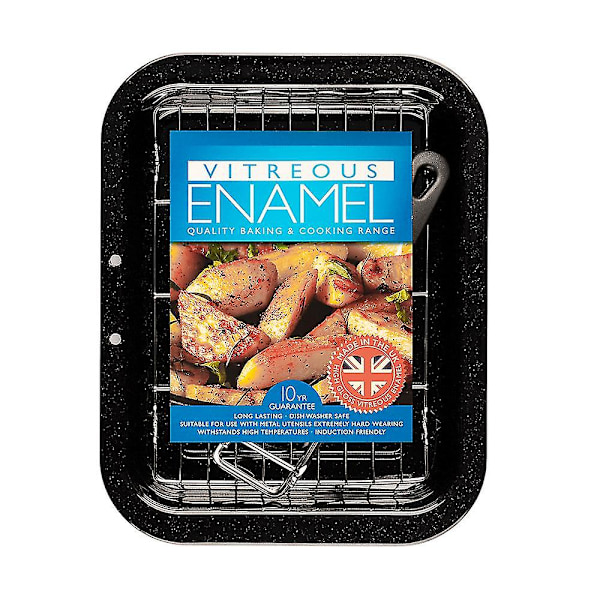 Vitreous Emalje Lille Grillpande Og Rist 28cm X 22cm