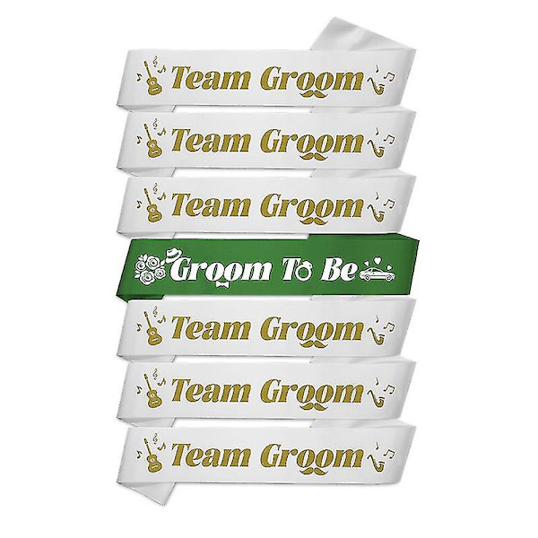 Nyhed 6+1 'Groom To Be' og 'Team Groom' Skærf Sæt Bryllup Polterabend
