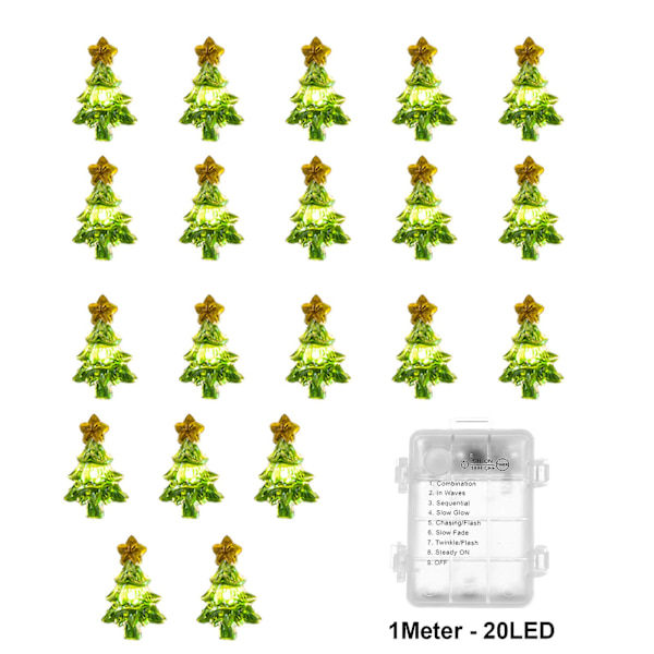 Julegave Julelys Batteri LED 8 Blinkende Tilstande Juledekoration