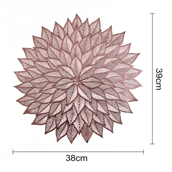 Bord Dekkematte Kreativ Bladformet Dekkematte Spisebord Beskyttelsesmatte for hjemmekjøkkendekorasjon Silver