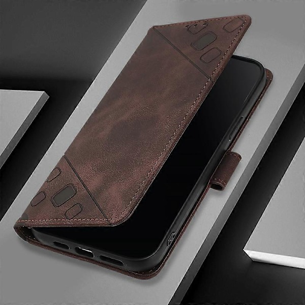 Präglat PU-fodral för Infinix Zero 30 5G Brown