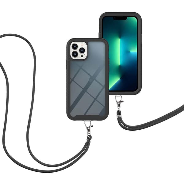 PC + TPU Cover med Halsrem til iPhone 13 Pro Max Black