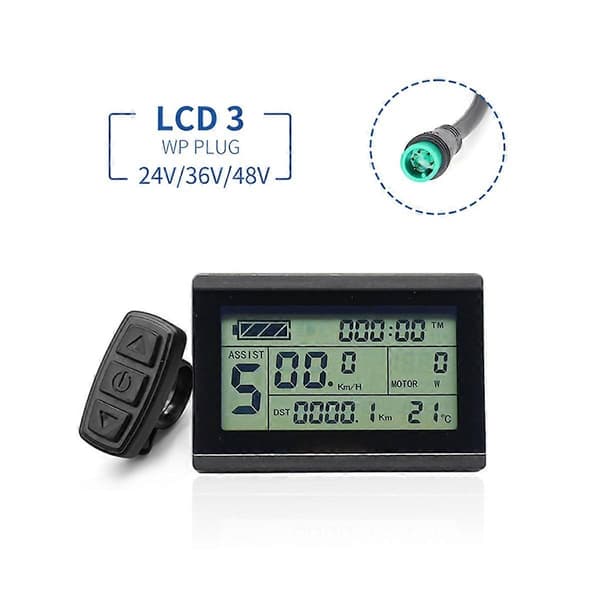Elektrisk Cykel Display KT LCD3 för KT Intelligent Controller 24V 36V 48V 52V 60V 72V Ebike Panel As Shown