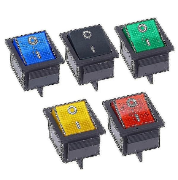 4 stift/6 stift Kcd4, vippströmbrytare, på-av, 2-läges black