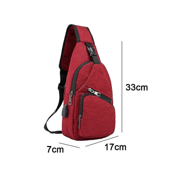 Sling Bag - Olkareppu Rintalaukut Crossbody päiväreppu naisille ja miehille wine red