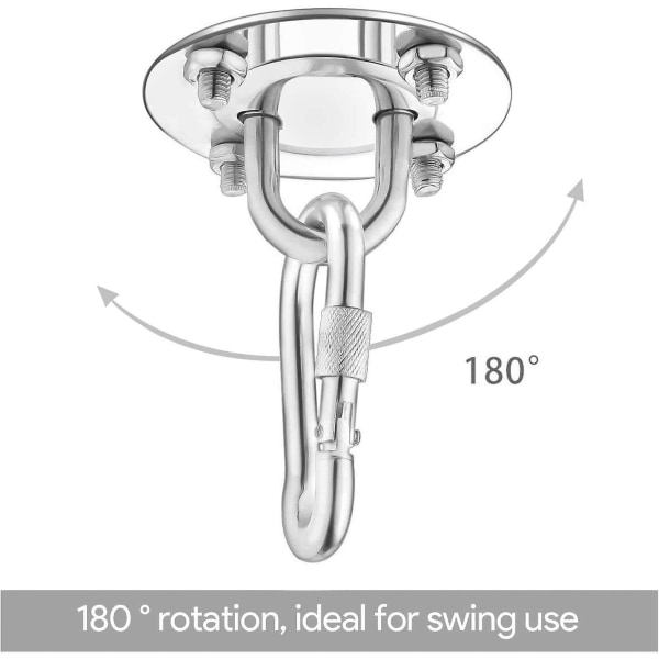 Takkrok Hengestol Premium rustfritt stål Holder Opp til 450 kg, 180 Kraftig Takkrok Swing, Boksepose Holder Love Swing Sling Trainer