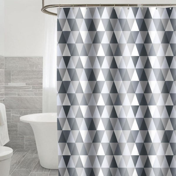 Dusjforheng 200 x 220 cm (200 x 220 cm i bredden, 220 cm i høyden), vanntett polyesterstoff, antibakteriell, anti-mugg, vaskbar, med 12 shoes