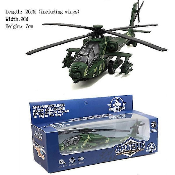 Legetøjsfly Legering Flymodel Simulering Apache Helikopter Jager
