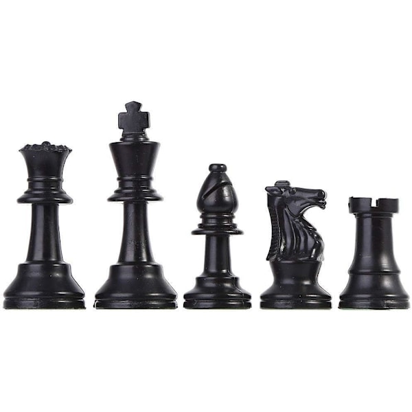 Vikt-Turnering Schackspel Set Schackpjäser Endast, Internationella Schackpjäser Komplett Schackpjäser Set Vit Och Svart (Stor 77mm)