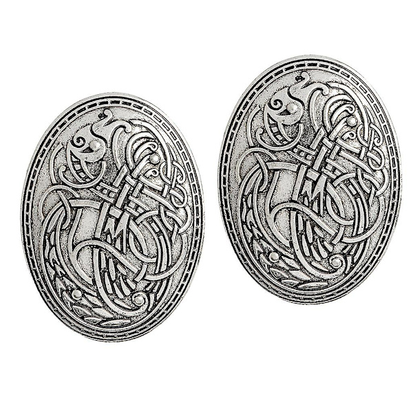 2-pack Viking Varg Mönster Brosch Badge För Kläder Skjorta Jacka Tillbehör