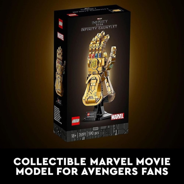 Infinity Gauntlet Sæt 76191 Samlerobjekt Thanos Handske med Infinity Stones, Byggesæt, Avengers gaveidé til voksne og teenagere, modelsæt til indretning