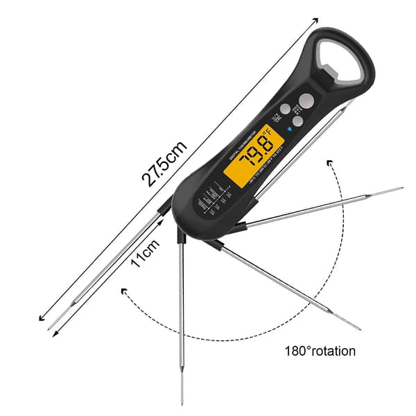 Matlagningsstermometer Vattentät Digital Kötttermometer Snabbavläsning Vikbar Sondtermometer för Kök Grill