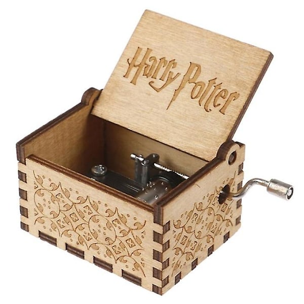 Harry Potter Speldosa Magisk Skola Handvev Musiklåda Leksak brown 1pc