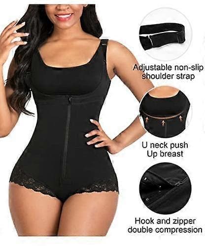 Shapewear for kvinner Magekontroll Glidelås Åpen byste bodysuit L