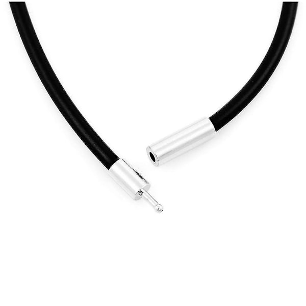 2stk 2mm Bredde Skin Reb Halskæde Legering Kæde Halskæde Sort Sølv Farve Mand Længde 51cm