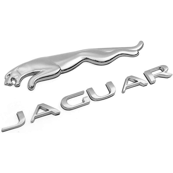 Yousport Fit Jaugar Xe Xf Xj Car Trunk Emblem Leopard Bag Car Sticker Jaguar Panther Fender Decal (sølv)