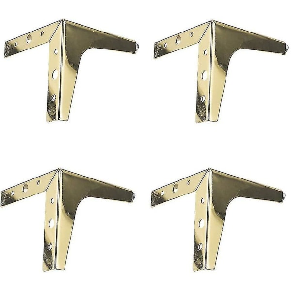 4-pack Möbelbordsben, metallben för möbler, ersättningsben för triangelskåp för garderob, soffa, stol, soffbord (guld, 10 cm)