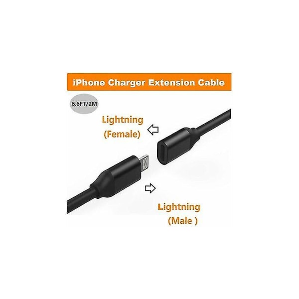 1 m Lightning jatkokaapeli iPhone iPadille, iPhone jatkokaapeli Apple MFi -sertifioitu naaras-urosliitin Pass Audio Video Music Data Transfer