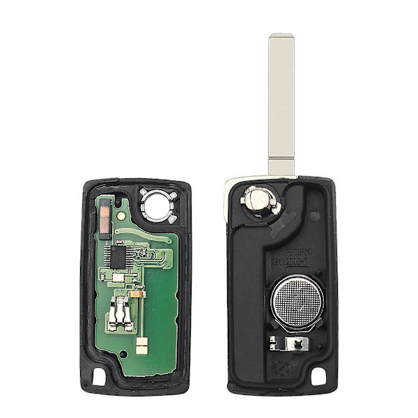 2 Knappar Bil Fjärrnyckel Id46 Chip För Peugeot 207 307 308 407 807 433mhz Va2 Blad Ce0536