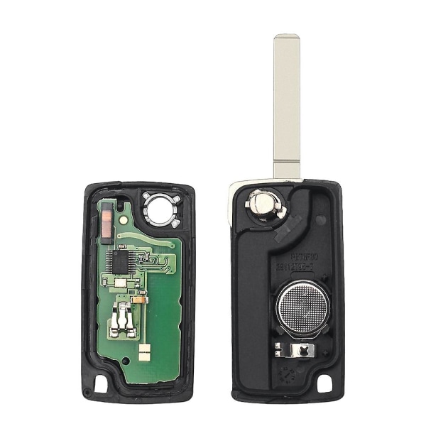 2 Knapper Auto Bil Fjernkontroll Nøkkelbrikke Id46 Chip For Peugeot 207 307 308 407 807 433mhz Va2 Blad Ce0536