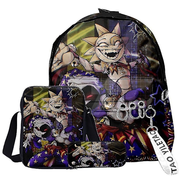 Five Night At Freddy  Ryggsäck Lunch Pack Pennfodral 3pcs Set  Student Fnaf  Skolväska Väska Barn Ryggsäckar Pennfodral Present Hög Kvalitet 2