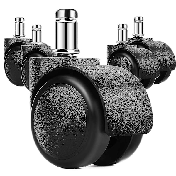 2\" Heavy Duty Kontorstolhjul Erstatning, Lydløse Gummi Roterende Hjul for Kontorstol, Sa